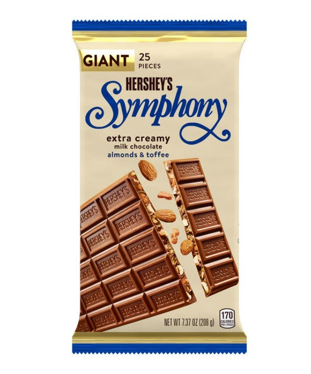 Chocolate  Americano Hershey's Symphony Almond Toffee Giant Bar 208g