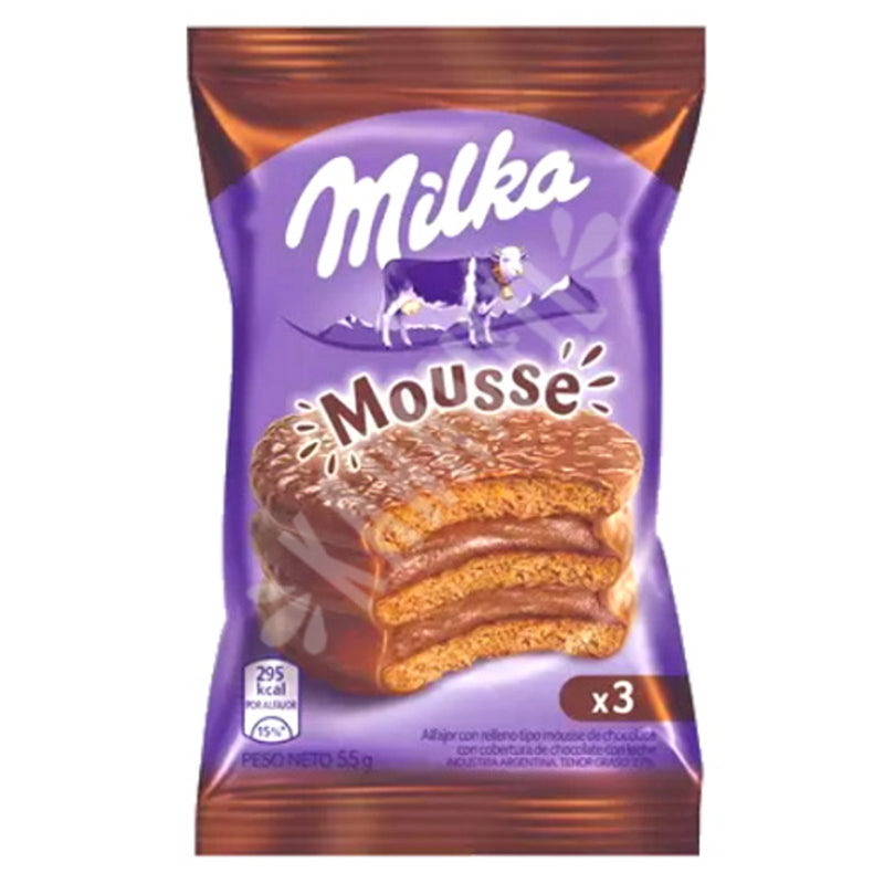 Milka Mousse - Alfajor x3 Camadas - Recheado com Mousse de Chocolate